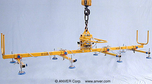 ANVER Eight Pad Electric Powered Vacuum Lifter for Lifting Aluminum Sheets 16 ft x 8 ft (4.9 m x 2.4 m) up to 600 lb (272 kg)
